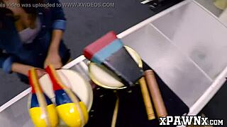 Kitty Catherine gets fucked with a monster cock in the back office.