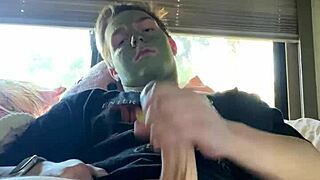 Fit guy strokes his cock while doing skin care routine - instagram joshuaaalewisss