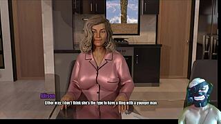 Delight in the morning bathroom with an older woman