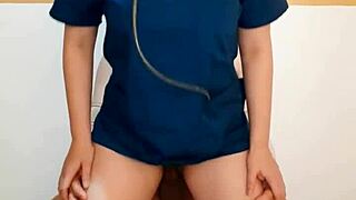 Latina doctor is given a grateful ejaculation by her patient