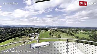 Tattooed Goddess Treats Cameraman Outdoors