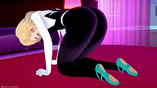 spider gwen in her suit craves hotel banging, adult style.