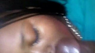 Ebony Teen Caught Jerking Off, Gets Sloppy Help From Black Helper.