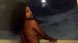 Skinny Brunette Flashes Pussy On Hotel Balcony!