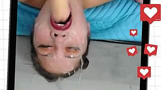 the slut performs deepthroat and anal in this mobile compilation