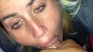 Watch her pretty face as she deepthroats until I burst