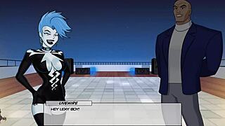 DC's Livewire animated blowjob and boobs rough sex game