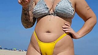 African guy flashes for a beach blowjob dare