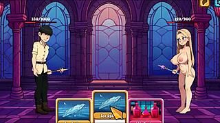 in princess sophia hentai, the bratty princess strips naked in the game