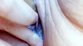 Creamy solo dildoing in wet bathtub pussy