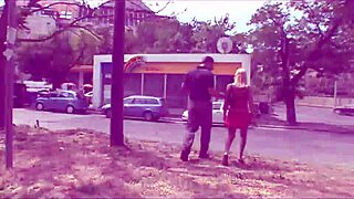 A sultry blonde look some on her buttocks