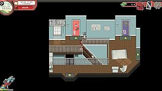 Nerdy girl gives public handjob in library during spooky milk life taboo hentai game