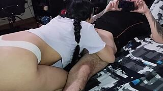 deepthroat my stepsister's huge cock passionately