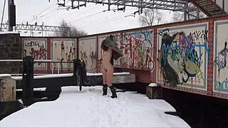 Coed flashing in public at university