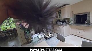 Povstepsisters - dirty young slut pounded by stepbrother in butt.