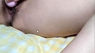 Feeling thrilled with my big tits and solo toy play