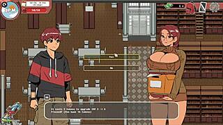 Nerdy girl gives public handjob in library during spooky milk life taboo hentai game