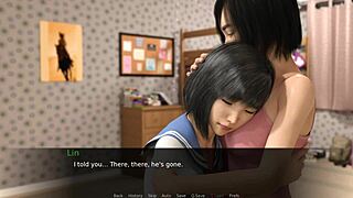 In a cartoon visual novel with Maledom and femdom elements