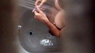 spied on her in the shower, caught every detail.