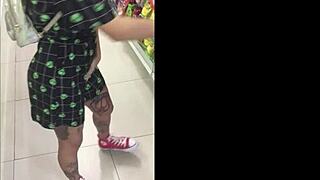 Milly Lascy Walking with Vibrator in Shopping Mall!