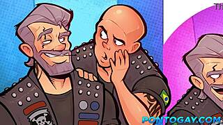 Hey, watch this young guy take two rods in wild gay action!