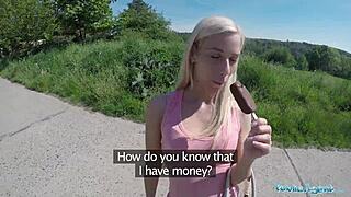 Public agent freaky blonde called nesty demands sex outside