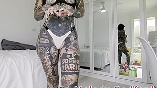 Sexy micro bikinis and fetishes show tattooed beauty Melody Radford