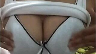 that girl with big tits is showing off on webcam