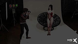 Girl Reveals Breasts In Red Suit Game