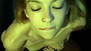 cumshot from my bf on petite blonde slut