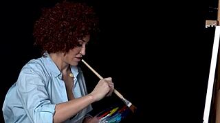 ryan keely gets horny painting