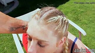 Hot Blonde Tries Anal Sex Outdoors