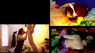 Young redhead Latin couple moans in intense doggystyle ass fuck