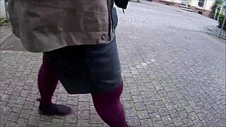 stockings adventure in outdoor public setting