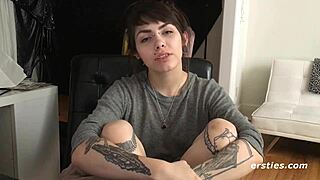 Sloan teases her hairy pussy to intense orgasm