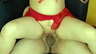 She masturbates with a dildo while getting her tits sucked.