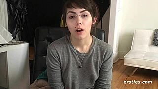 Sloan teases her hairy pussy to intense orgasm