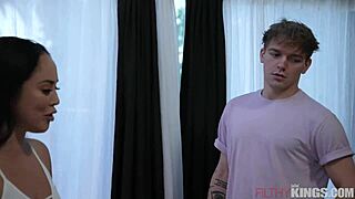 damn, kristina rose, asian hottie, caught spying before banging step-son