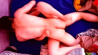 Young redhead Latin couple moans in intense doggystyle ass fuck