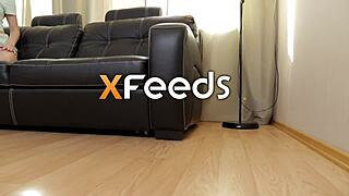 hardcore fuck scene featuring a long-haired redhead with a perfect pussy, blowjob and creampie