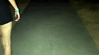 Fanny flashes her bare ass on the street without panties