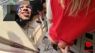 Couple fucking on balcony, I join in