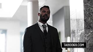 Blonde Milf Ella Reese Bangs Investigator in Threesome with Clueless Husband.