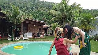 Brazilian orgy with Snow White actress in mansion