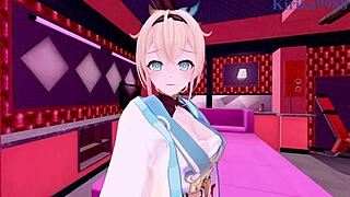 Kazama Iroha's intense POV with Roboco-san in Hololive Hentai