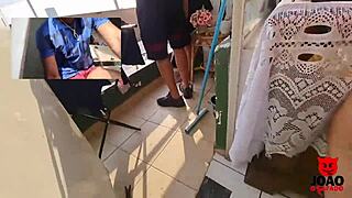 Couple fucking on balcony, I join in