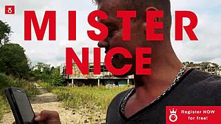 Busty german mia sucks big cock in public interview