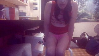 The tranny bitch says she really wants that big cock now.