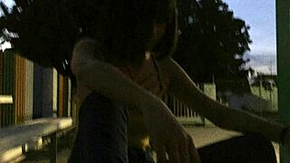 Brunette Gives Blowjob Without Him