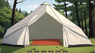 First time anal for my cute tomboy girlfriend in forest hentai game